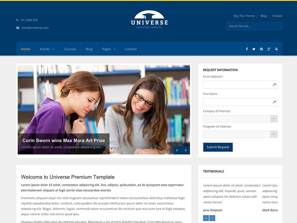 Wordpress theme education hub