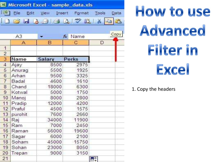 Excel advance